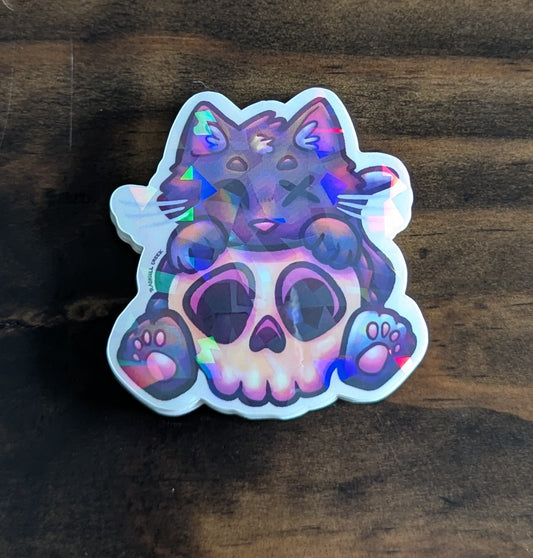 Skully Whisker Snuggles Sticker