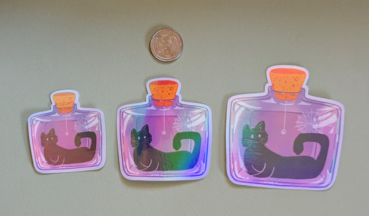 Whiskers in a Bottle Sticker