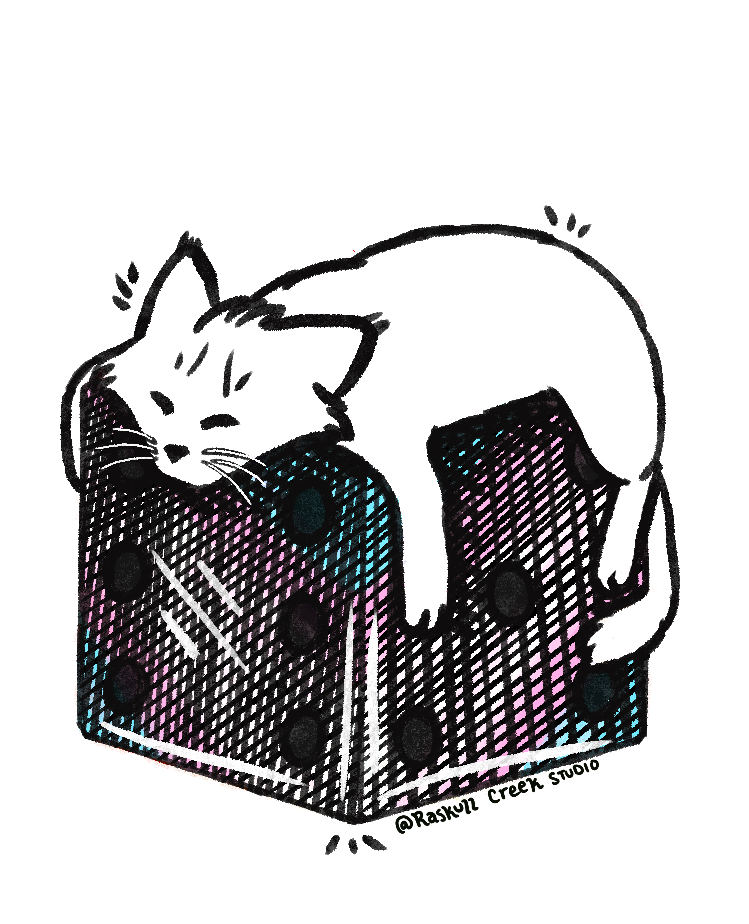 zZz Dice Cat Sticker