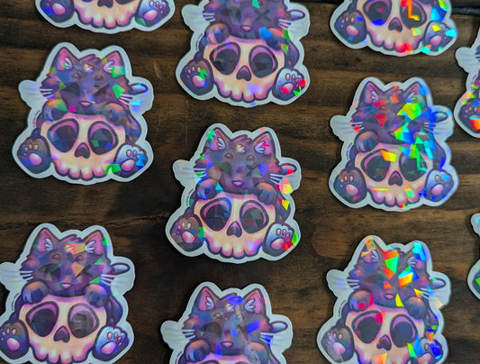 Skully Whisker Snuggles Sticker